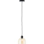 Brilliant Casto Pendelleuchte Glas Pendelleuchte Metall Schwarz Beige | 190mm - Geeignet für 1x E27
